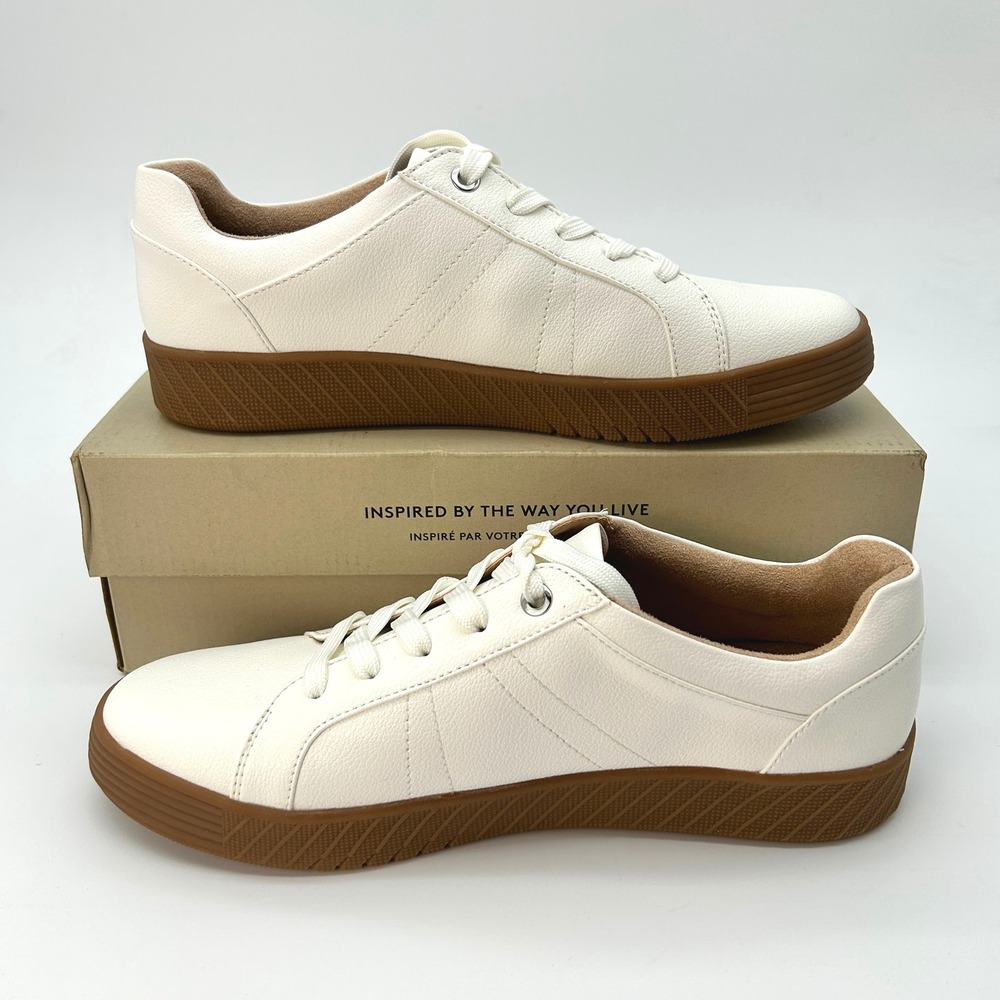 Womens Sneakers SOUL Naturalizer Neela Size 8.5 Wide White Faux Leather NEW - Picture 2 of 7